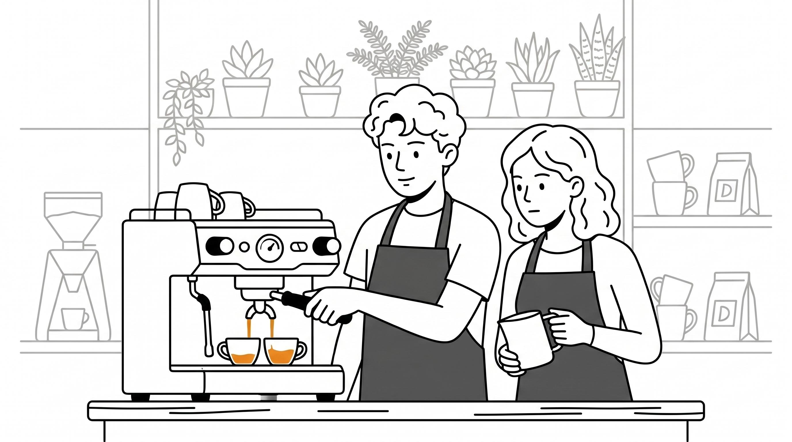 Two people enjoying specialty coffee