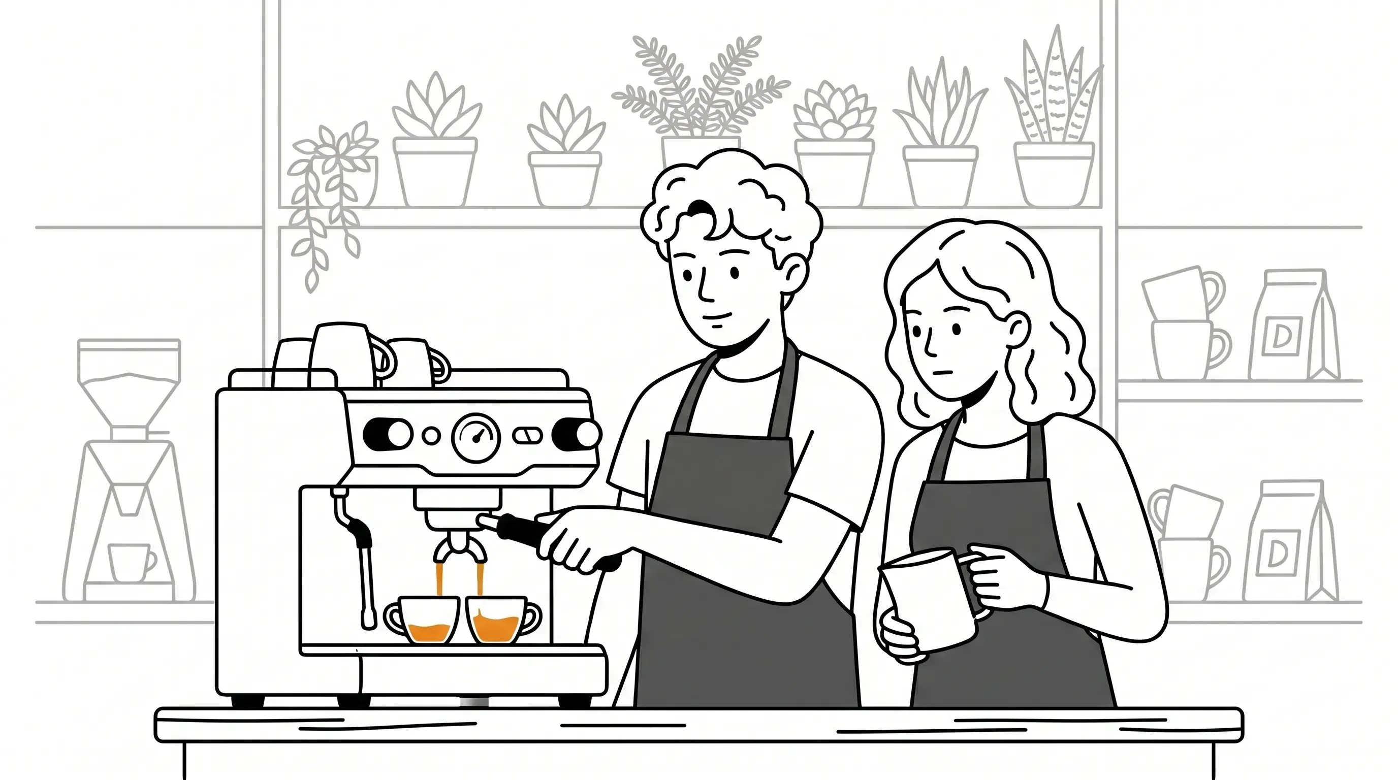 Two people enjoying specialty coffee